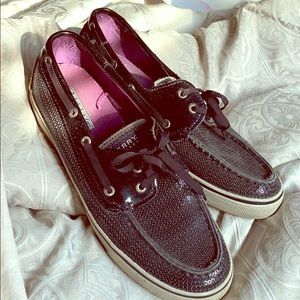 Sequin Black Sperry’s